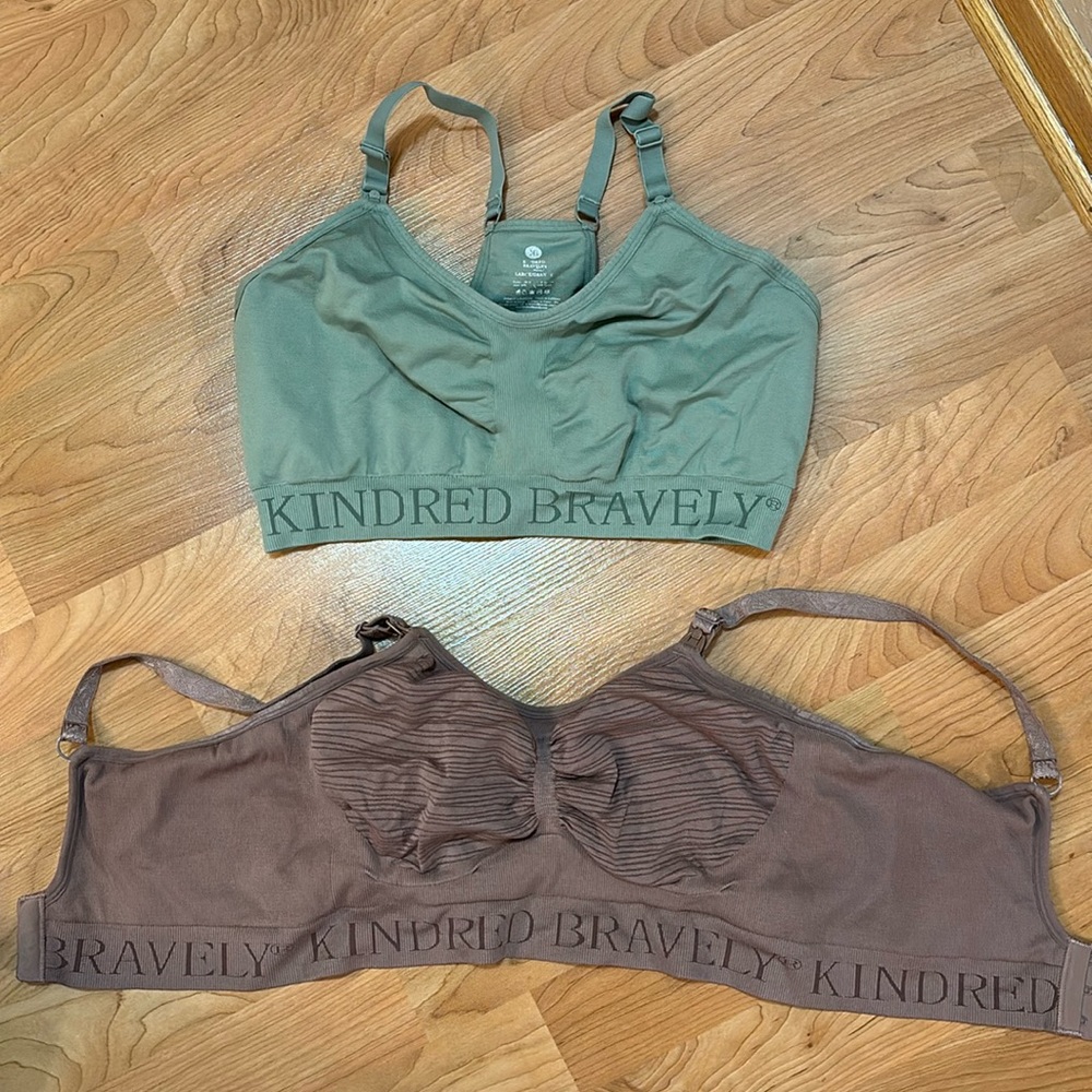 TWO kindred bravely nursing/pumping bras